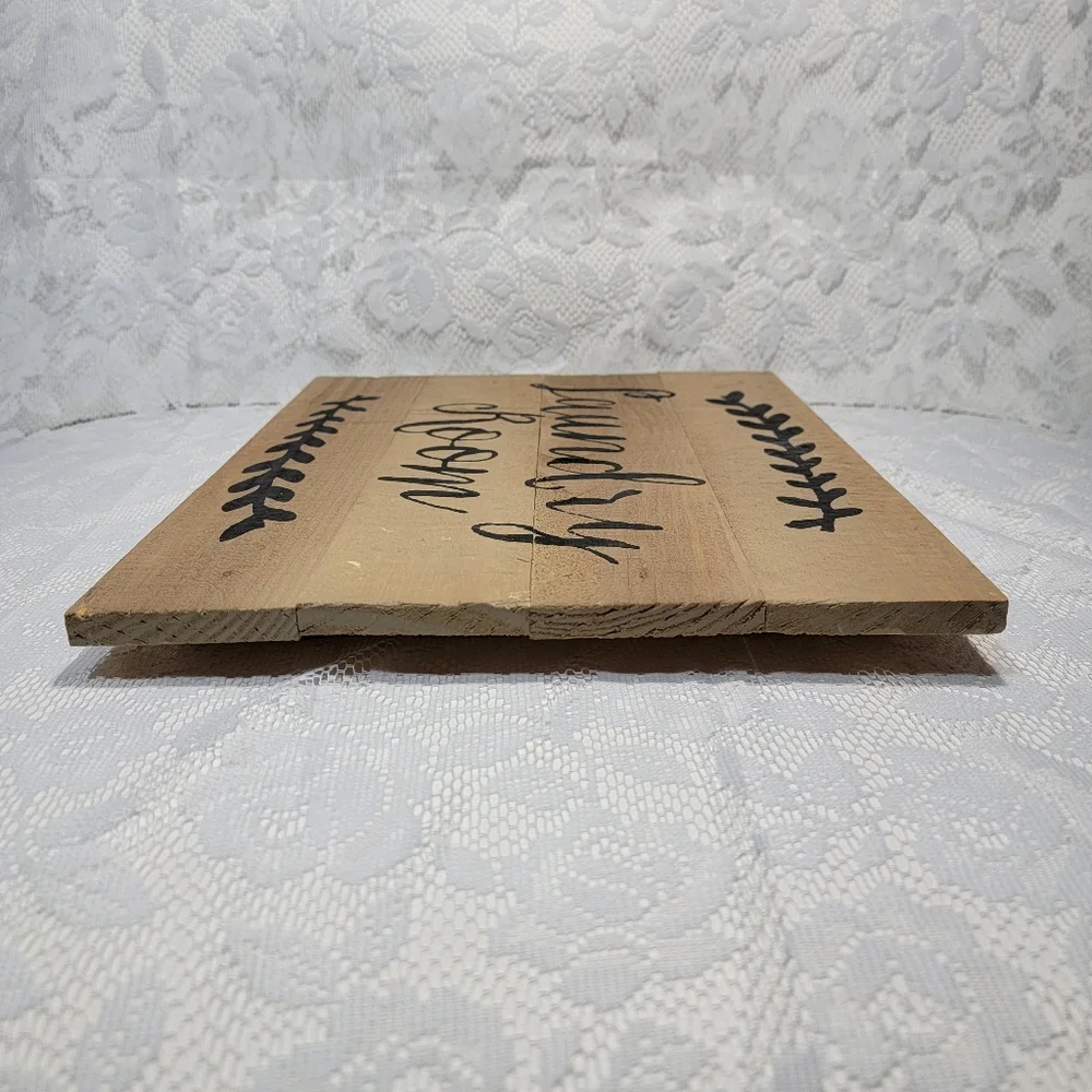 Rustic Woode Laundry Room Sign Hanging Farmhouse Wall Home Decor Shabby Chic 14